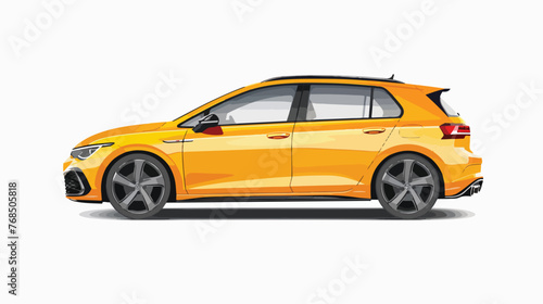 Realistic car. hatchback. side view. flat vector isolated