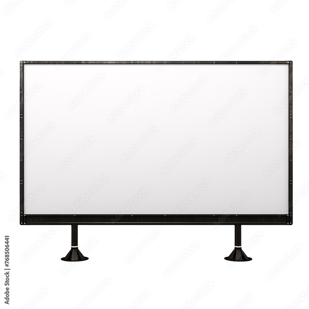 A blank outdoor white billboard with black frame on an isolated background A blank outdoor white billboard with black frame on an isolated background