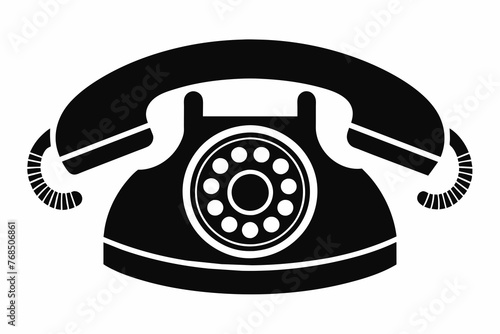 Telephone logo black silhouette vector design.