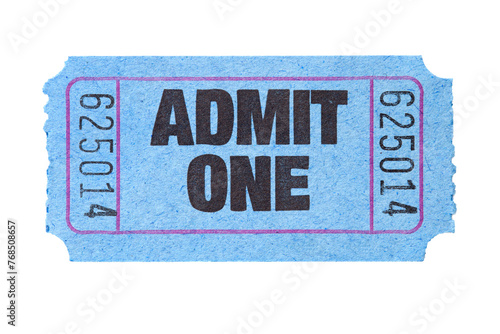 Obraz na płótnie Admit One, Entry Ticket, Isolated on transparent background w salonie
