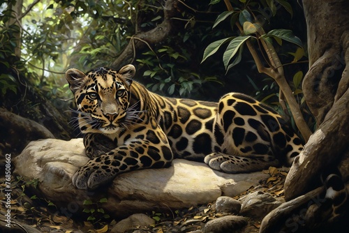 Jaguar, Panthera onca, big cat in the zoo