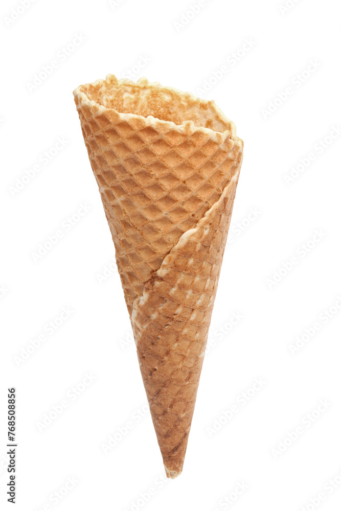 Empty Ice Cream Cone, waffle, Isolated on transparent background Empty Ice Cream Cone, waffle, Isolated on transparent background