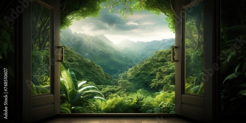 Beyond the threshold of the open magical door awaits a wondrous realm, a gateway to a land of endless fascination.