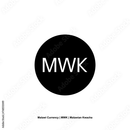 Malawi Currency Symbol, Malawian Kwacha Icon, MWK Sign. Vector Illustration photo