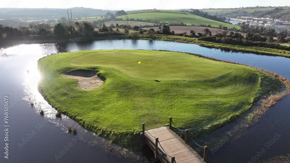 Aerial video of a signature hole in a Cork Golf Course in Cobh Ireland Aerial video of a signature hole in a Cork Golf Course in Cobh Ireland