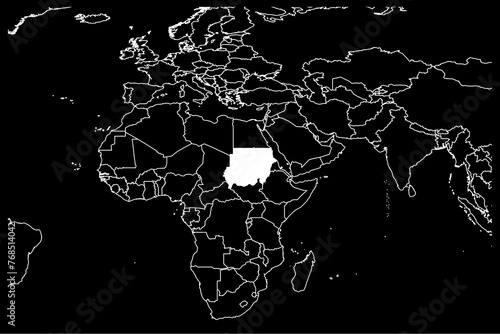  Sudan map africa black background