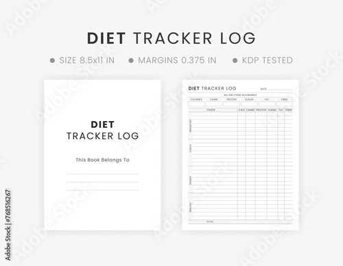 Simple Best Diet Tracker Log Sheet Template Printable | All Day Food Journal