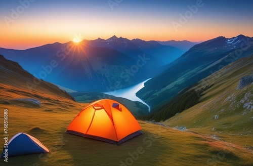 Hikking tourism, active sport summer adventures, travel consept