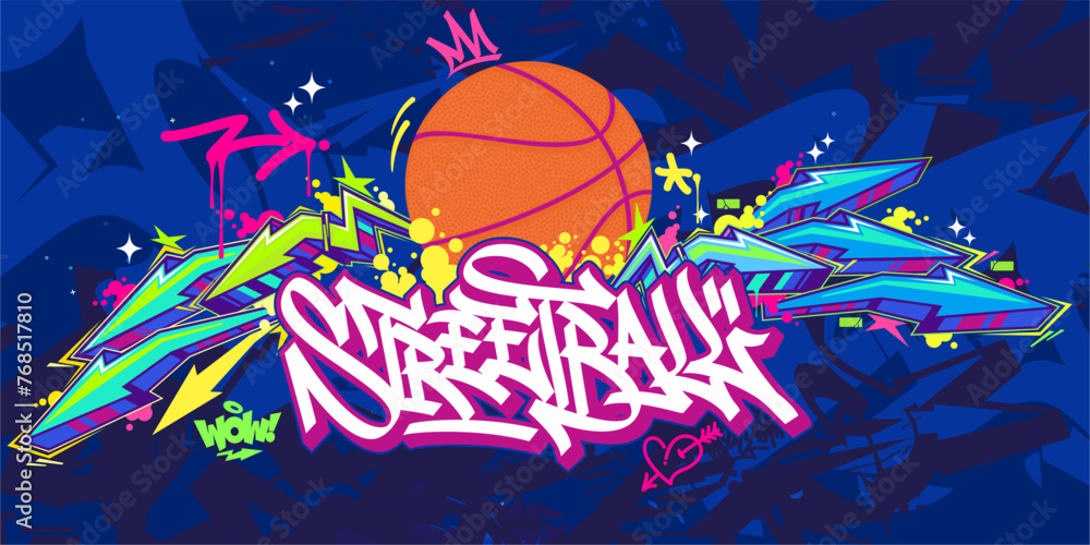 Abstract Hip Hop Urban Street Art Graffiti Style Streetball Or Basketball Illustration Background Abstract Hip Hop Urban Street Art Graffiti Style Streetball Or Basketball Illustration Background