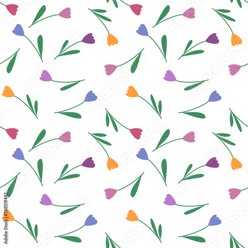 Seamless pattern with hand drawn flower. Background for textile, wrapping paper, fashion, illustration.