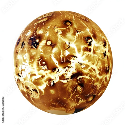 Gold planet isolated on a white background