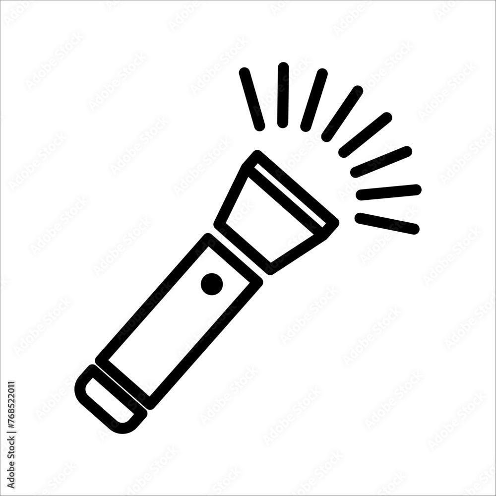 Line flashlight icon illustration isolated vector sign symbol Line flashlight icon illustration isolated vector sign symbol