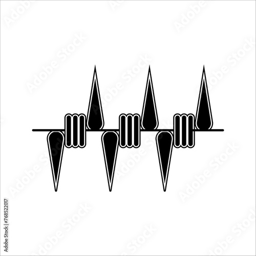 Tear barbed wire unsafe concept silhouette graphic background