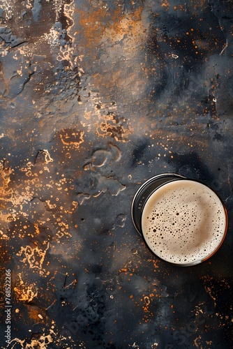 a pint of beer on a grunge background with copy space
