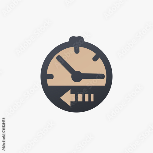 Back in time Clock Icon, ba...
