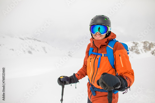 Portrait of a backcountry skier in his element. photo