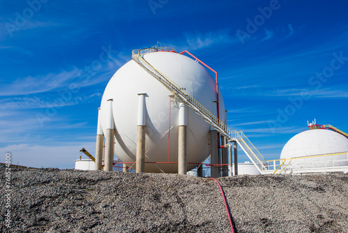 Sphere tanks at refining facility photo