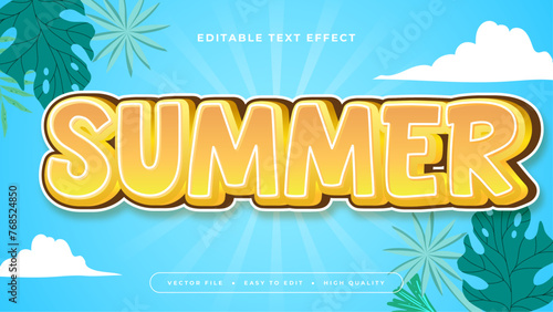 Yellow green and blue summer 3d editable text effect - font style © QalamVision