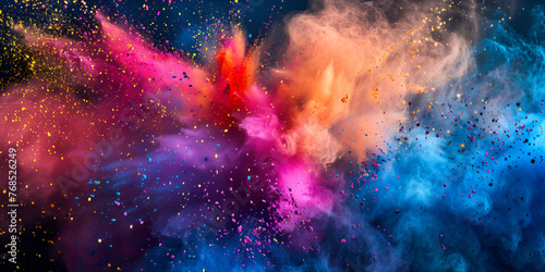 abstract colorful background, Indian Holi festival color powder explosion background 