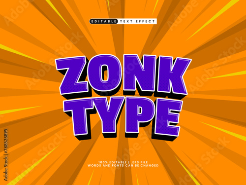 zonk type editable text effect photo