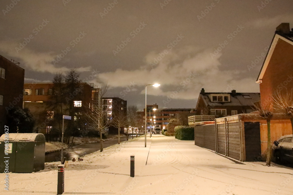 Snow and ice on the streets in NIeuwerkerk aan den IJssel Snow and ice on the streets in NIeuwerkerk aan den IJssel