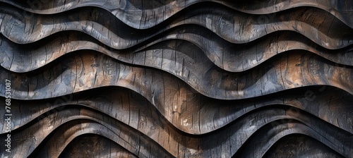 3d wood carved texture, carved pattern of dark and light organic shapes, wood grain