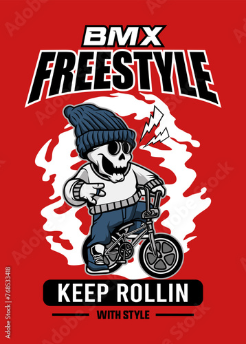 BMX skull Freestyle Cartoon