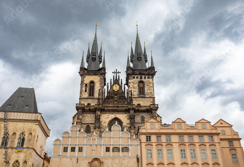 The Church of Our Lady before Tyn, from Old Town Square (Stare Mesto, Prague, Czech Republic, build in 15th century). Building completed in 1511. Central Bohemia, Czech Republic photo