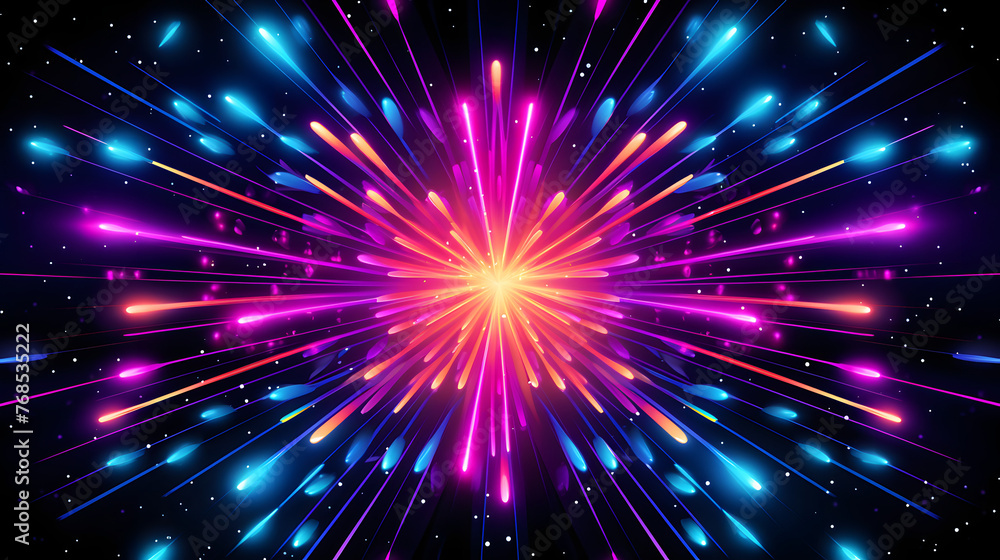 Obraz premium Digital technology purple green laser linear outline graphic poster web page PPT background