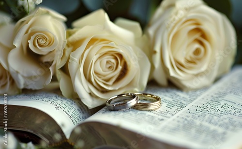 Wedding Rings on Bible A Union Rooted in Scriptural Love