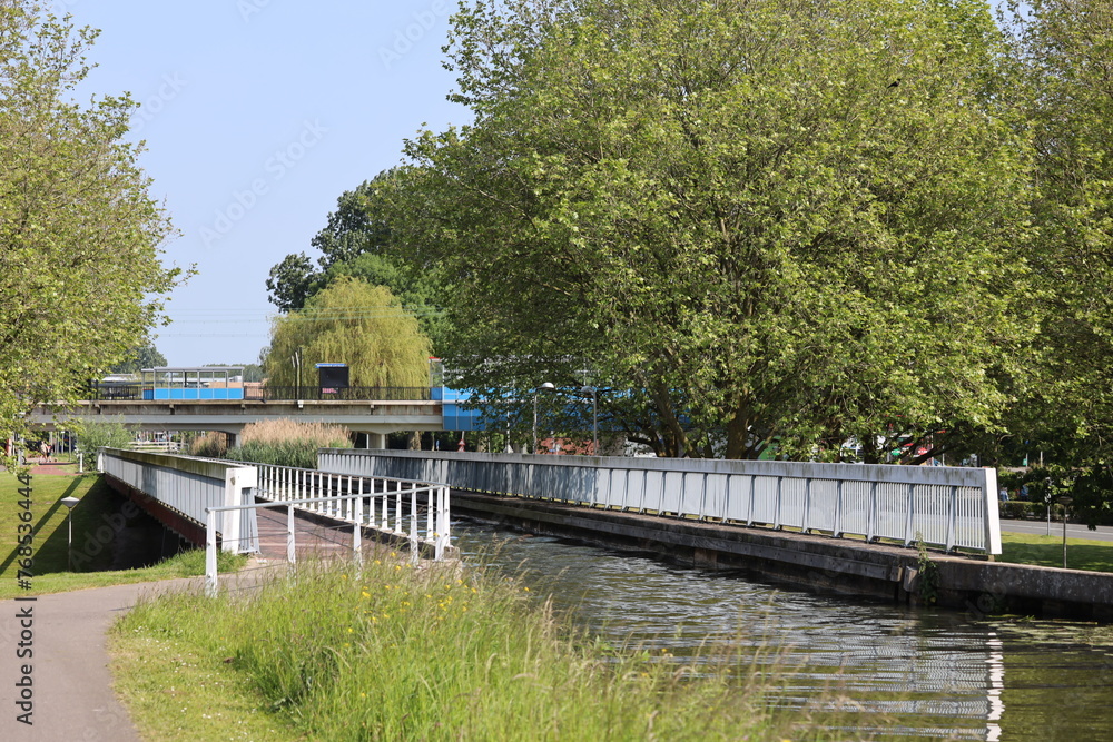 Aqueduct de Waterdrager with the ring canal of the Zuidplaspolder in Nieuwerkerk aan den IJssel