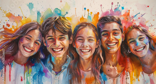diverse teens happy free photo