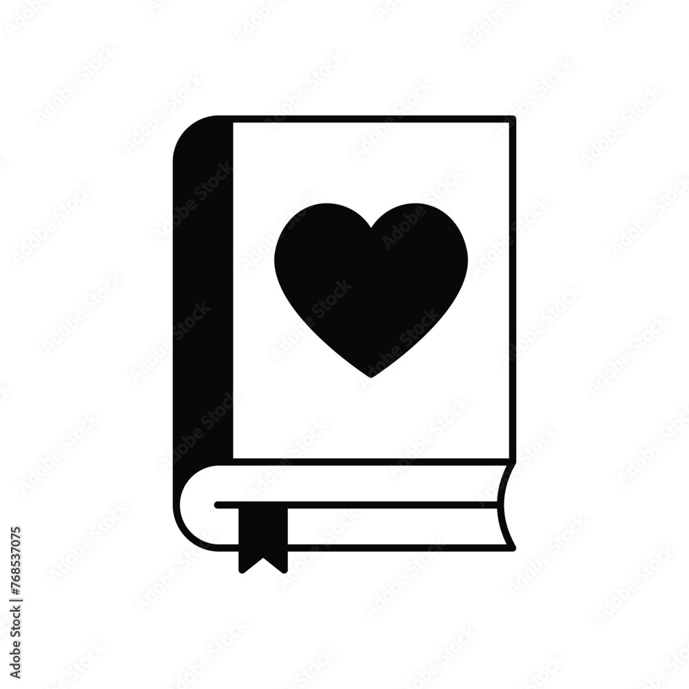 Black Solid Love Story vector icon Black Solid Love Story vector icon