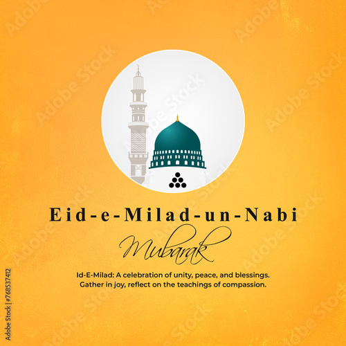Illustration of a mosque wi...