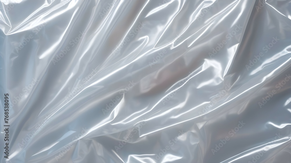 Obraz premium White plastic wrap texture. Wrinkled plastic texture.