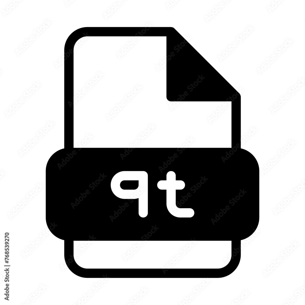 Qt file format video icons. web files label icon. Vector illustration. Qt file format video icons. web files label icon. Vector illustration.