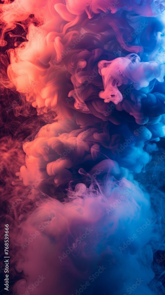 Obraz premium color full smoke on a black background. High quality photo, background, design, pattern, modern, bright, fog and smoke, illustration, art, abstract backgrounds, creativity
