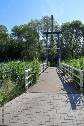 Bridges over the ring canal of the zuidplaspolder In the village of Moordrecht photo