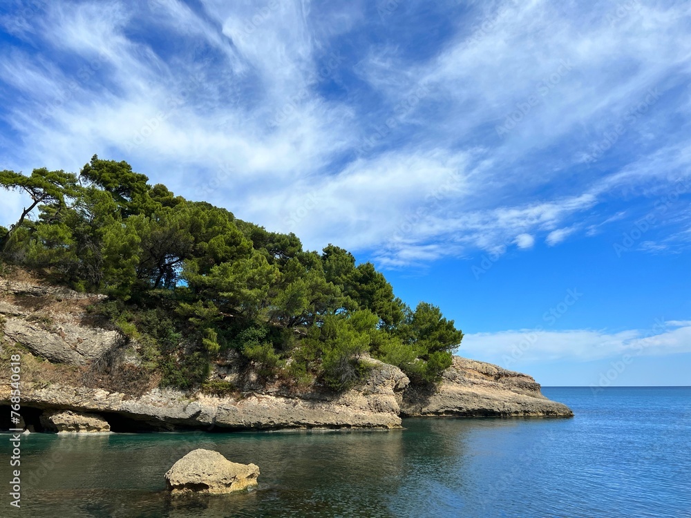 Scenic rocky coast of Adriatic sea in Montenegro. 