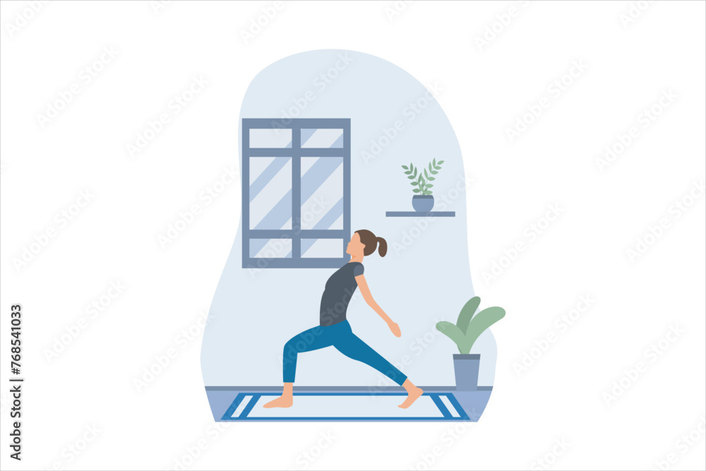 Yoga Exercise Flat Design Illustration Yoga Exercise Flat Design Illustration