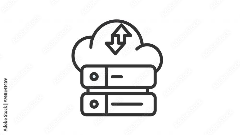 Animated big data with cloud and arrow. Suitable for progress tracking on websites, apps, social media posts, engineering, database, server, industry, technology concept in business presentation Animated big data with cloud and arrow. Suitable for progress tracking on websites, apps, social media posts, engineering, database, server, industry, technology concept in business presentation