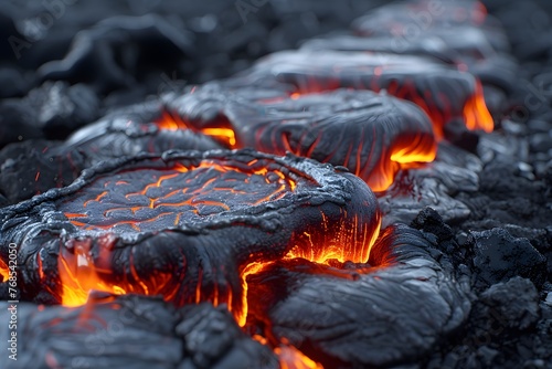 Intense Close Up of Lava Inside Volcano photo