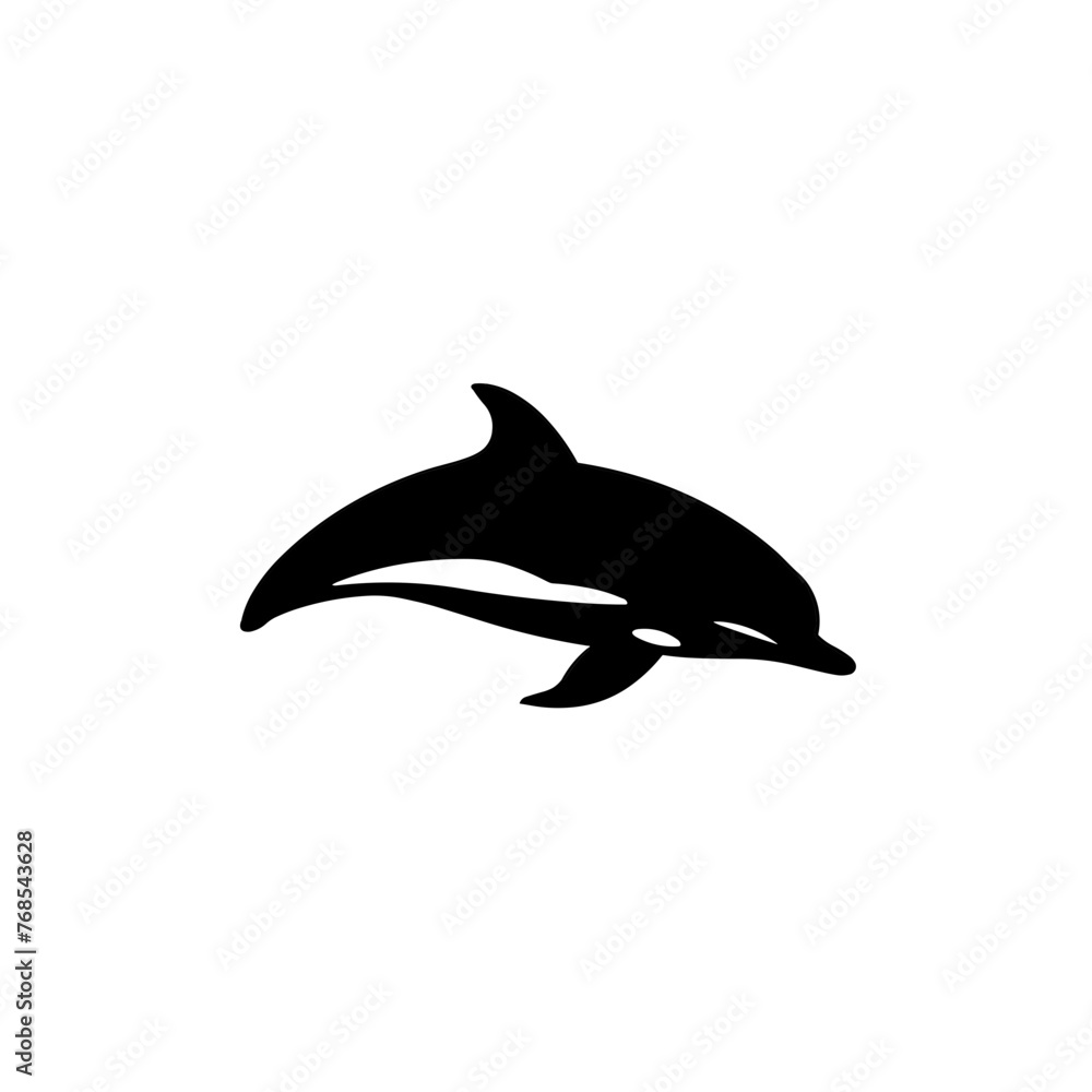 Fototapeta premium Simple dolphin isolated black icon