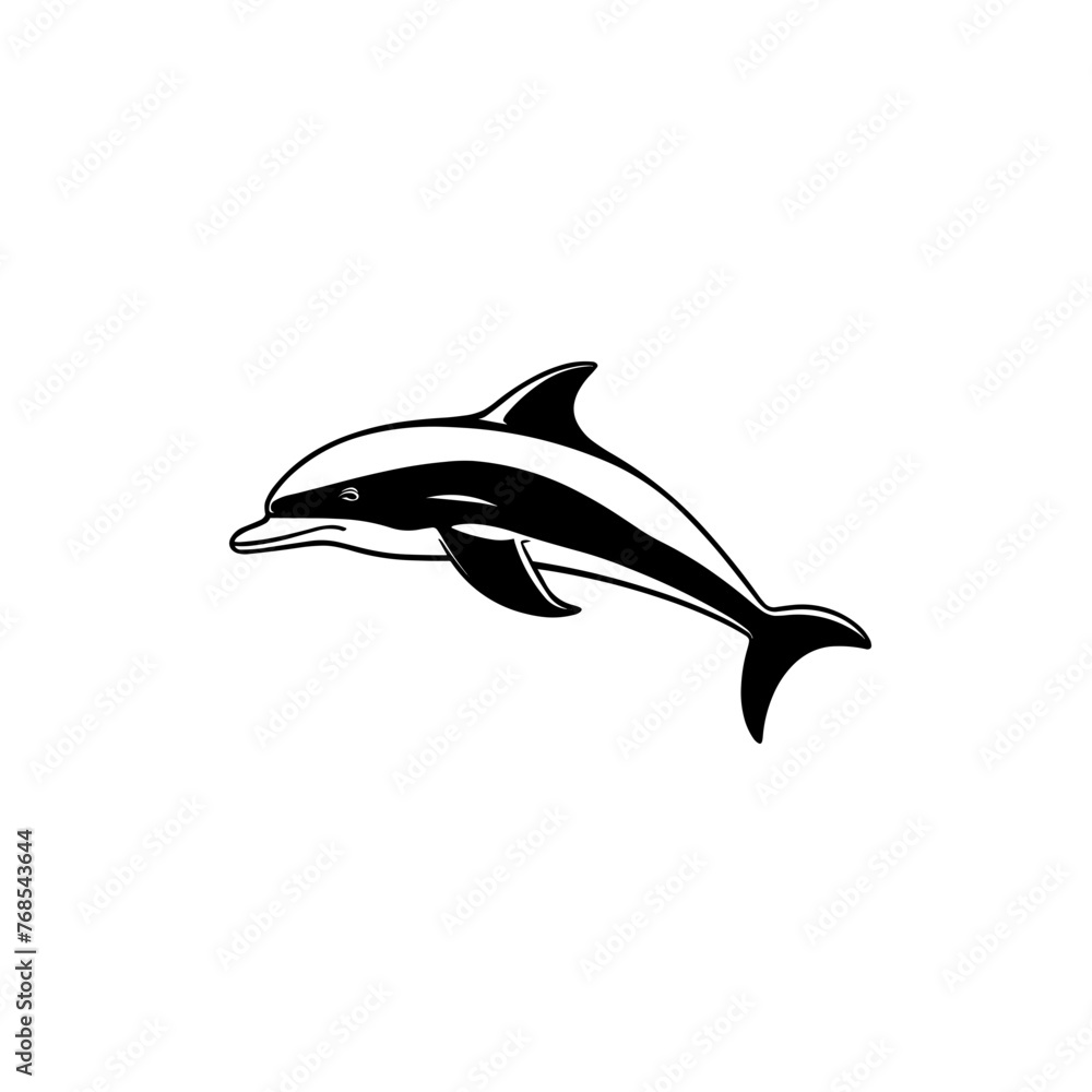 Fototapeta premium Simple dolphin isolated black icon