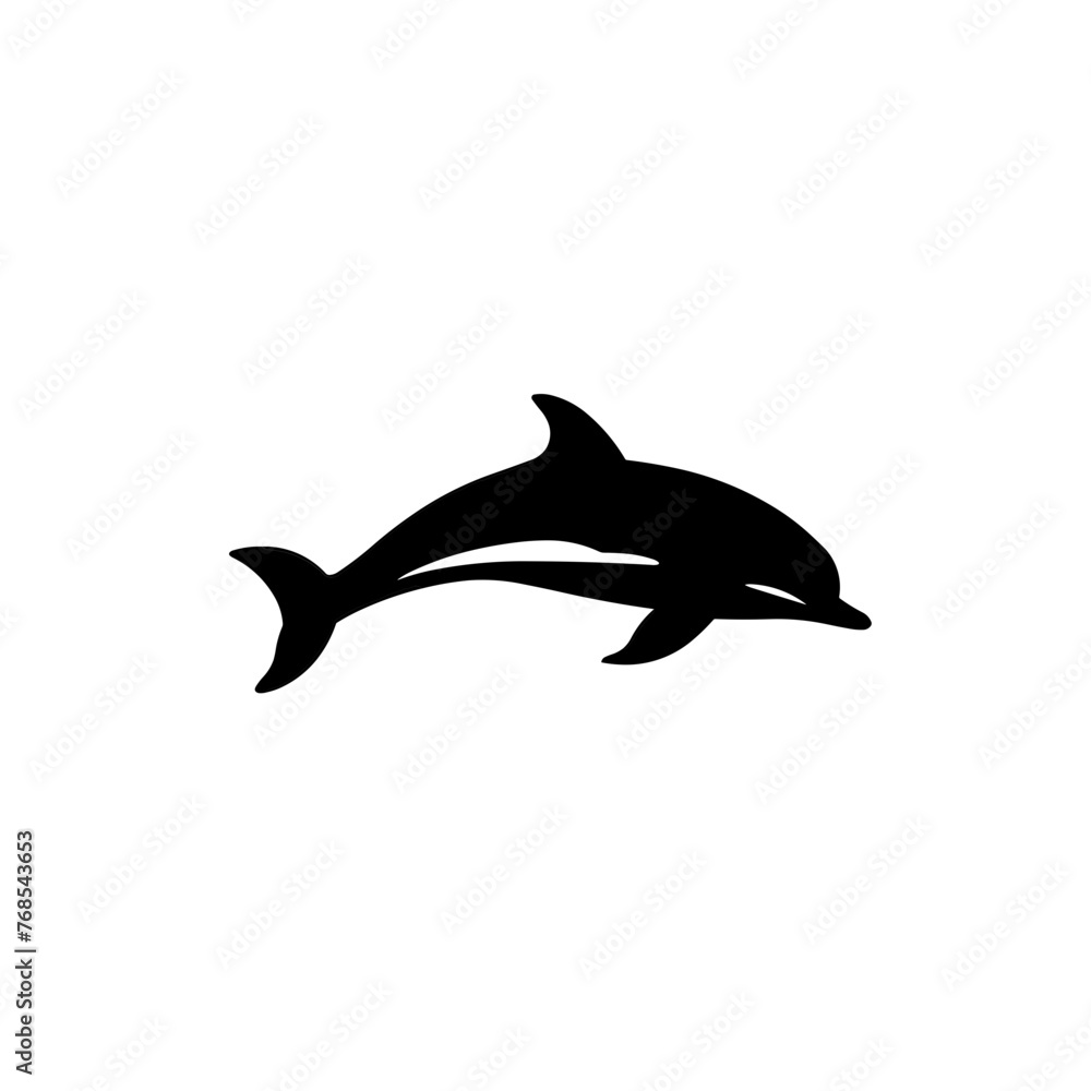 Simple dolphin isolated black icon Simple dolphin isolated black icon