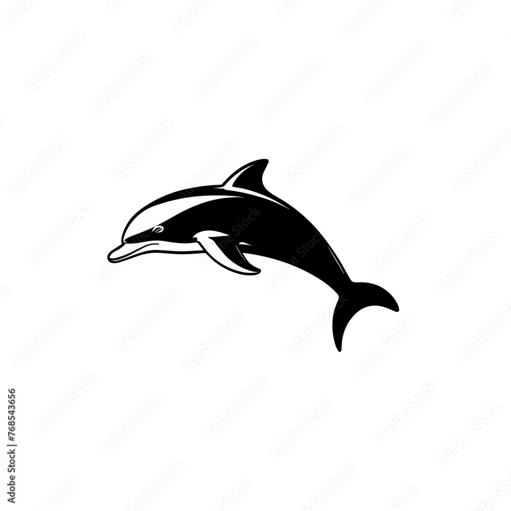 Fototapeta premium Simple dolphin isolated black icon