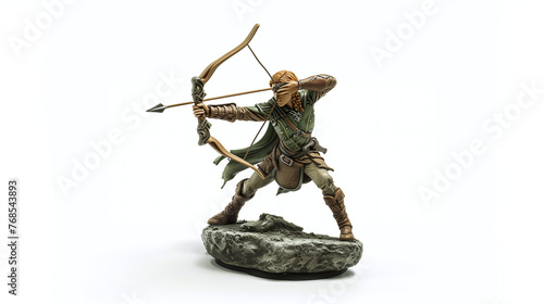 3d archer miniature isolated on white background