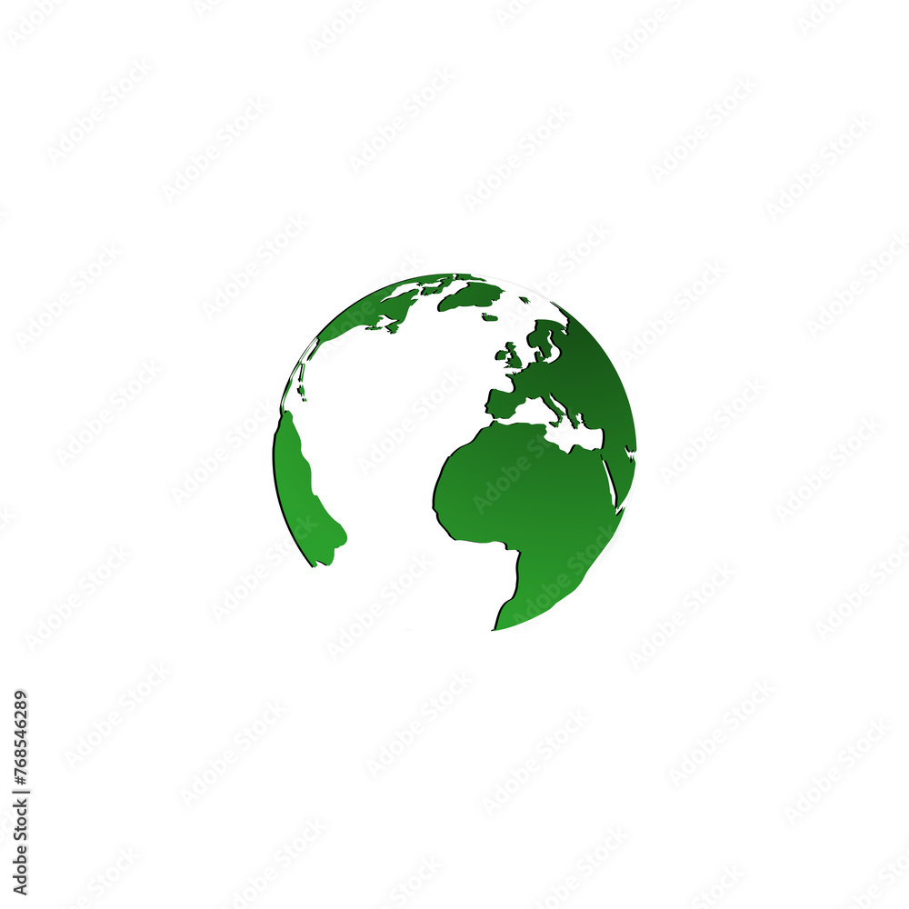 Earth planet icon isolated on transparent background