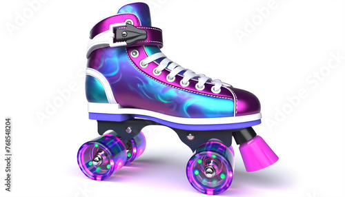 Adjustable Children's Roller Skates: 3D Rendered Image with Vibrant Design, Roller Skates for Kids: 3D Render with Adjustable Fit and Vibrant Design, Adjustable Kids' Roller Skates