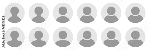 Plain pictogram user avatar headshot. Login profile button or log out unknown account admin icon. Register genderless line icon placeholder. Man or woman neutral gender photo